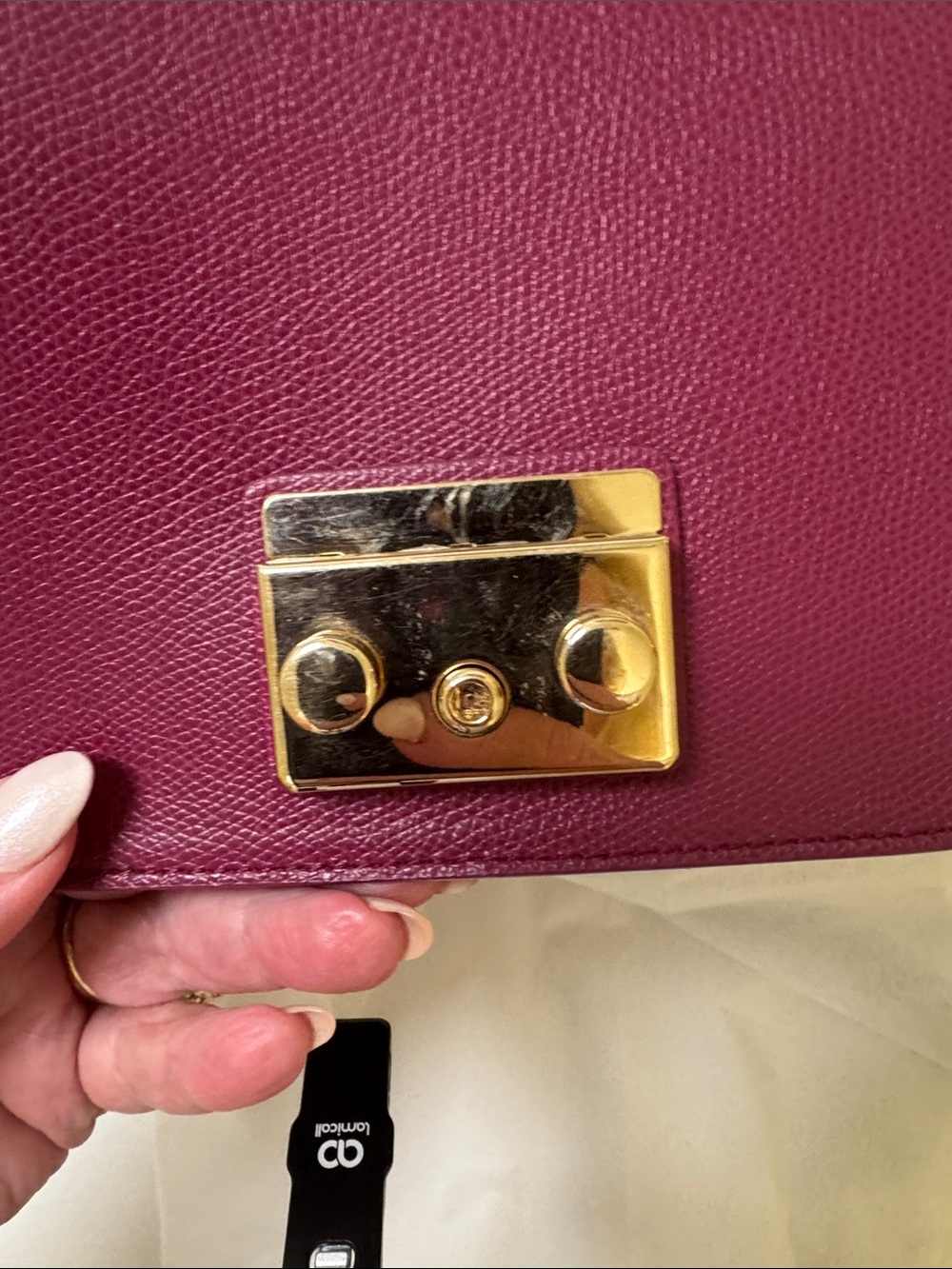 Furla Metropolis Berry Leather and chain Crossbody with Gold Hardware - Picture 8 of 15